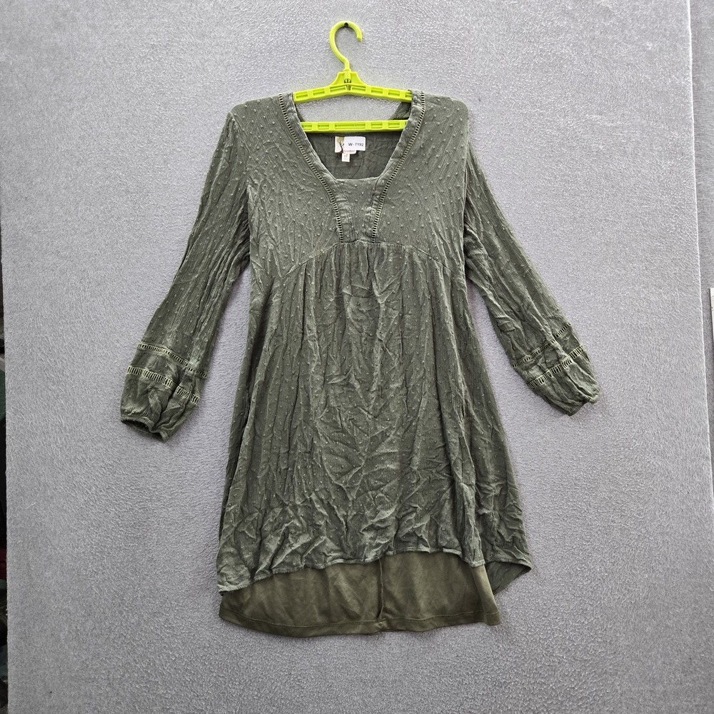 Fig And Flower Women Dress XL Green Polka Dot Fit & Flare Cottagecore Romantic